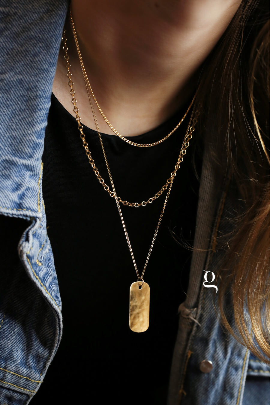 Rectangular Tag Necklace - Goldside Jewelry