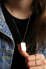 Rectangular Tag Necklace - Goldside Jewelry