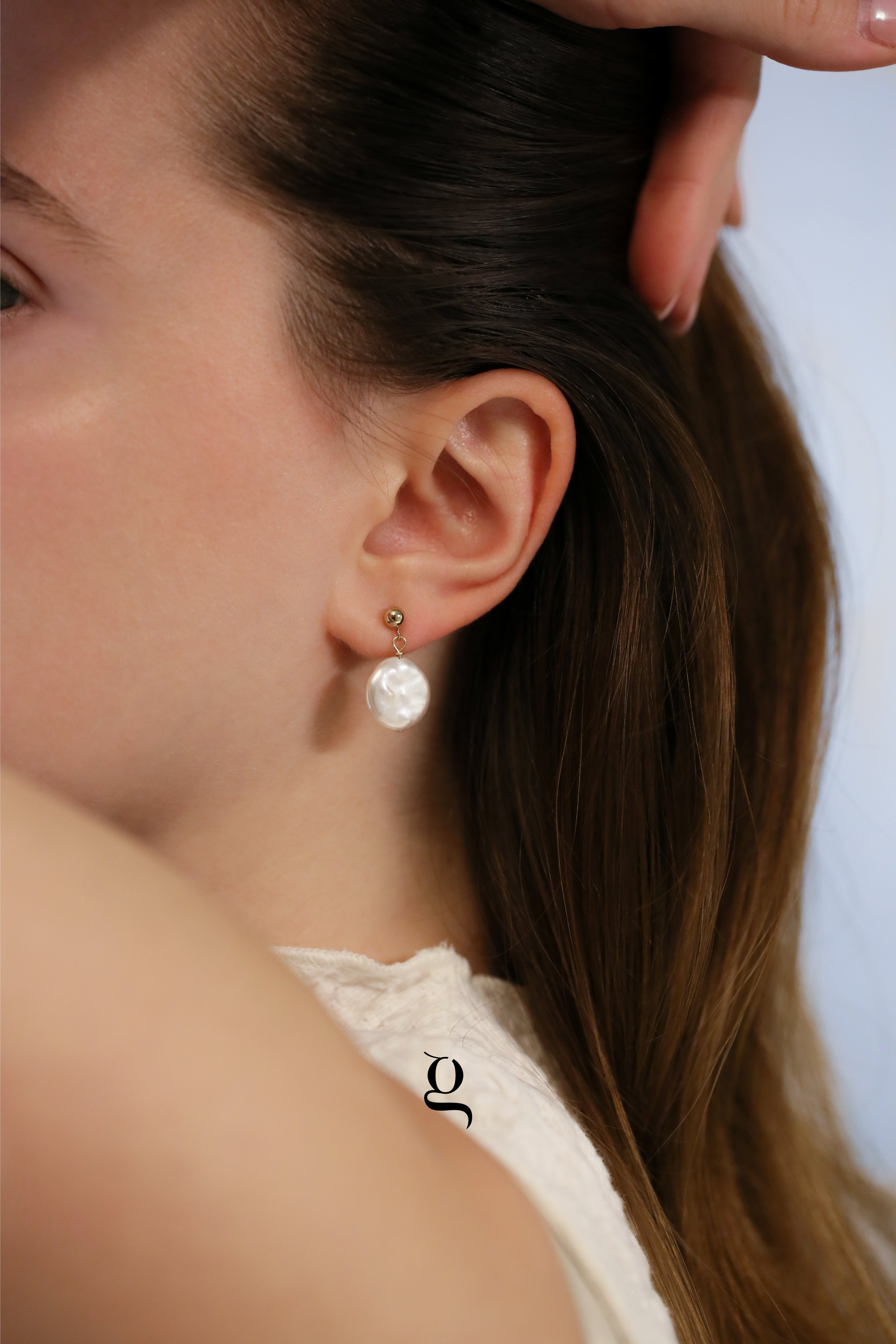 Luna Pearl Earrings - Goldside Jewelry