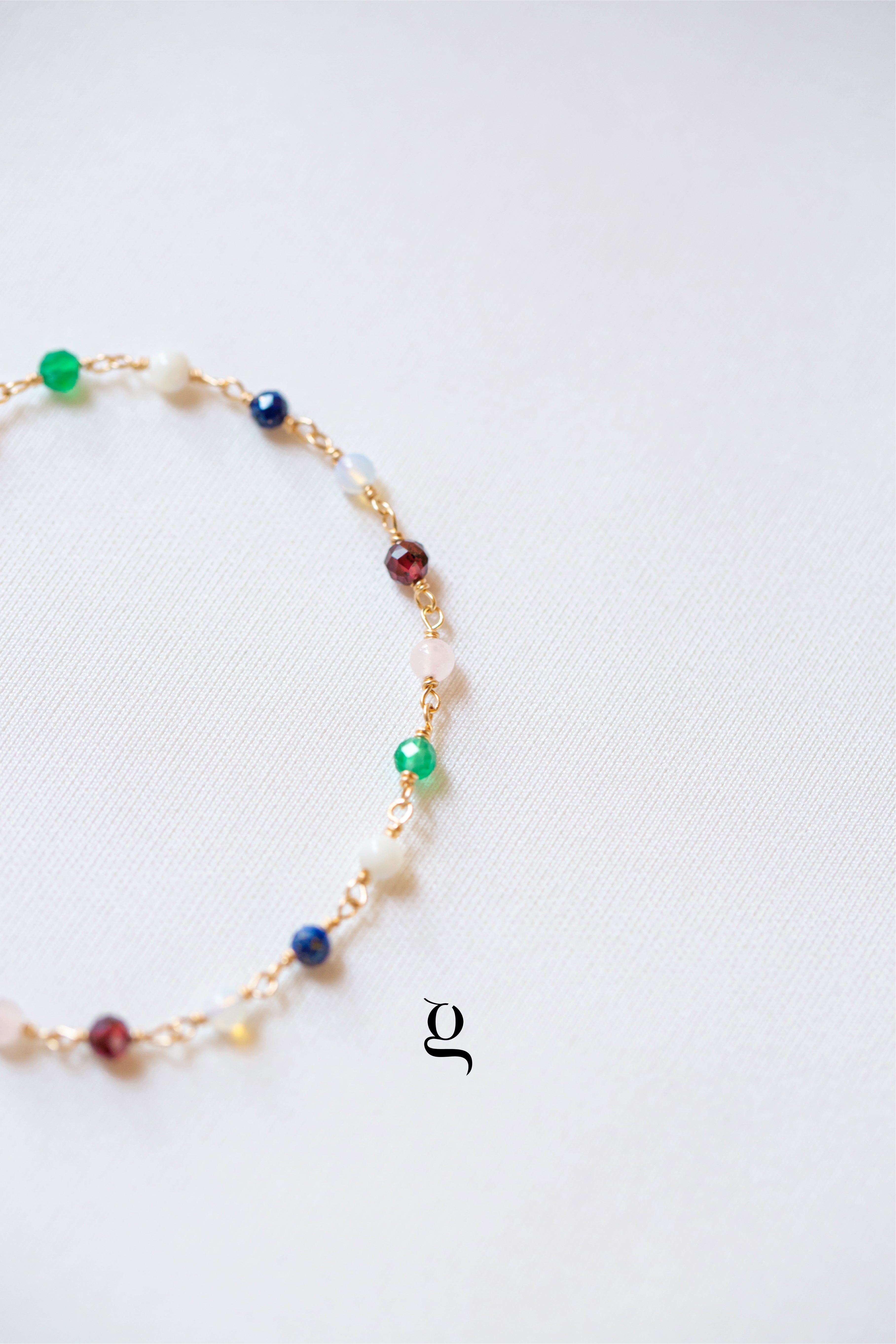 Gemstone Mosaic Bracelet - Goldside Jewelry
