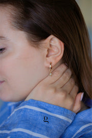 Initial Glimmer Hoops - Goldside Jewelry