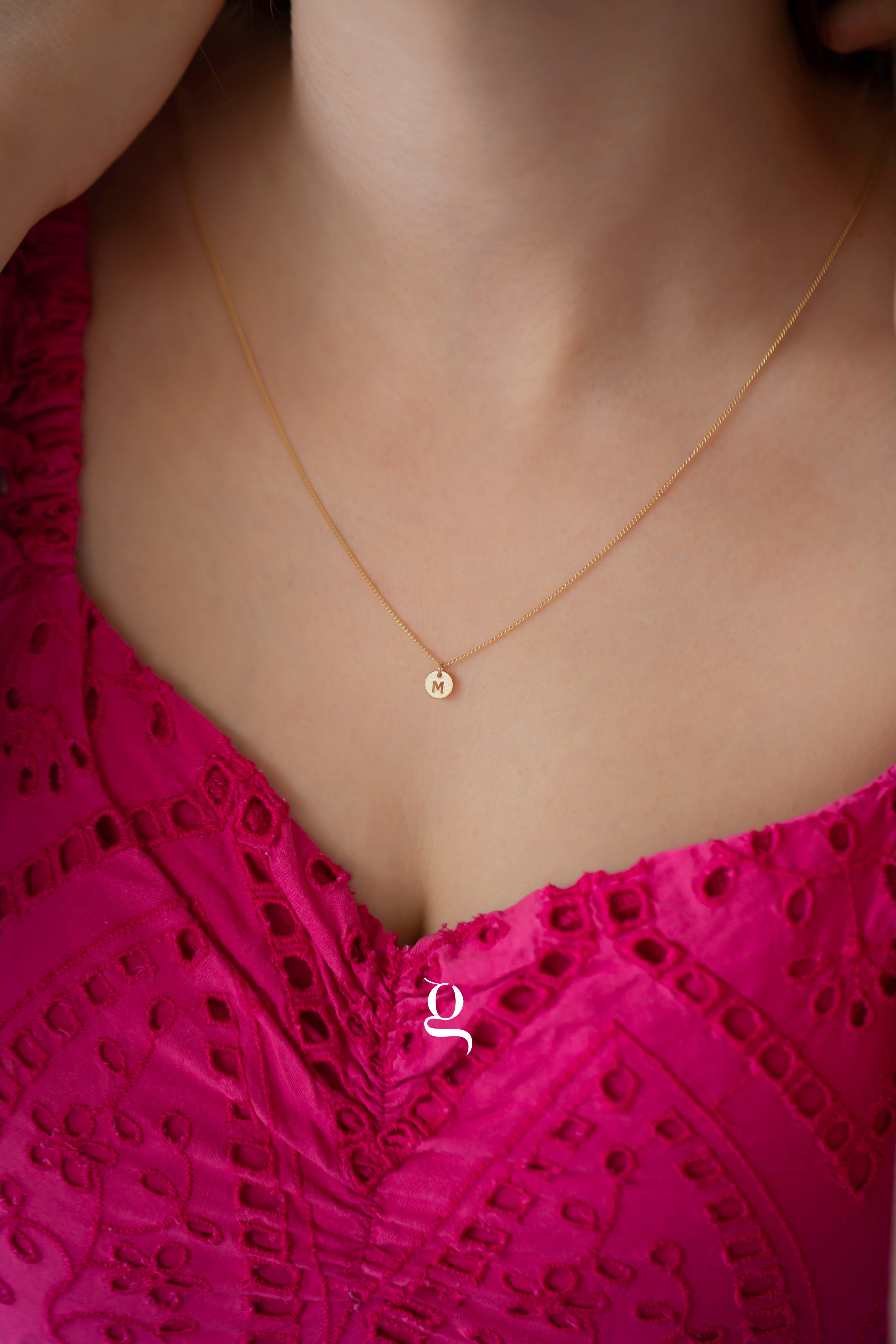Tiny Initial Drop Necklace - Goldside Jewelry