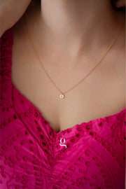 Tiny Initial Drop Necklace - Goldside Jewelry