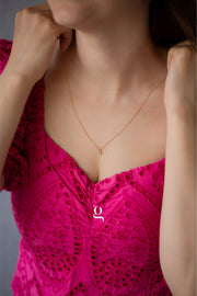 Tiny Initial Drop Necklace - Goldside Jewelry