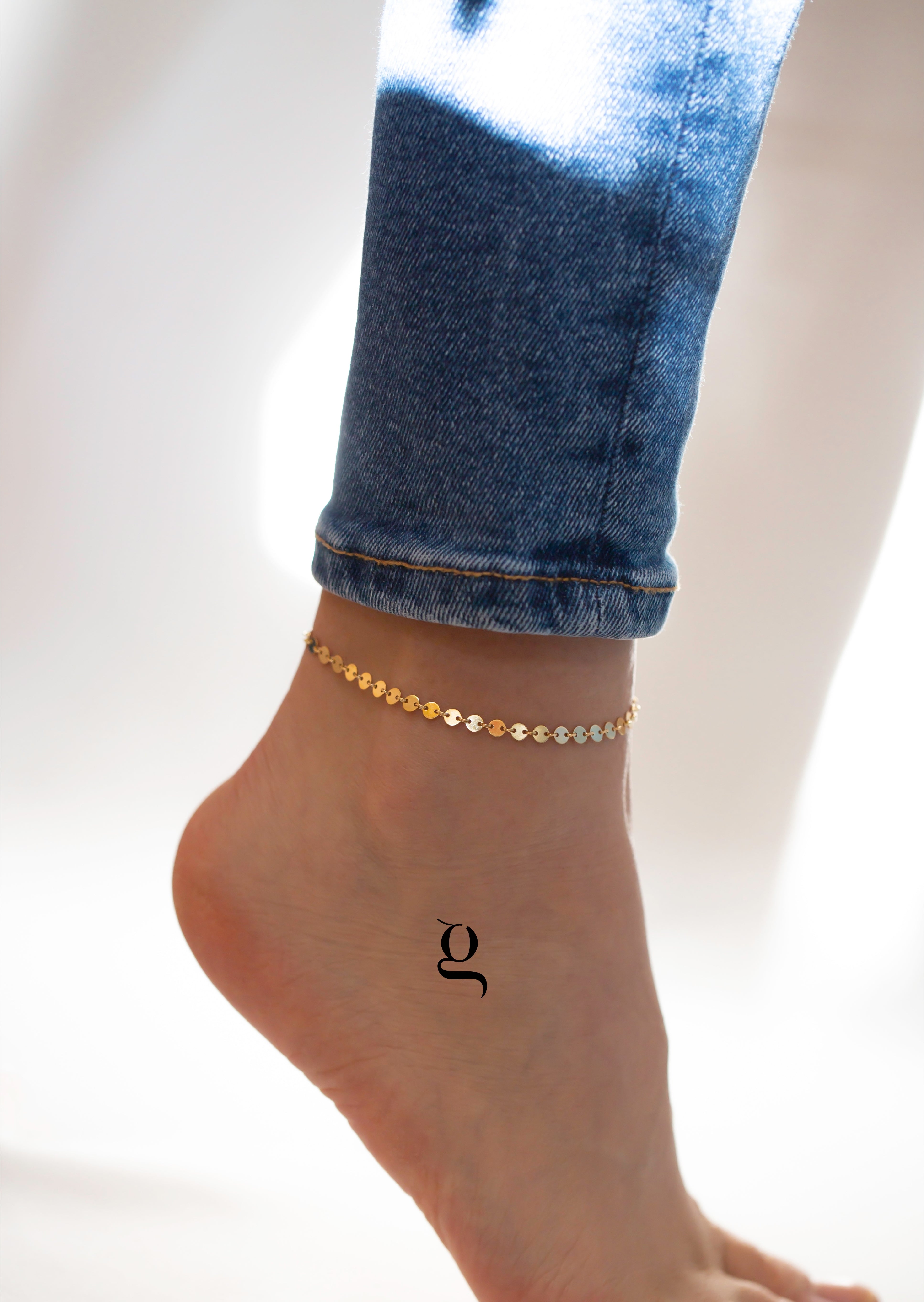 Disc Chain Anklet - Goldside Jewelry