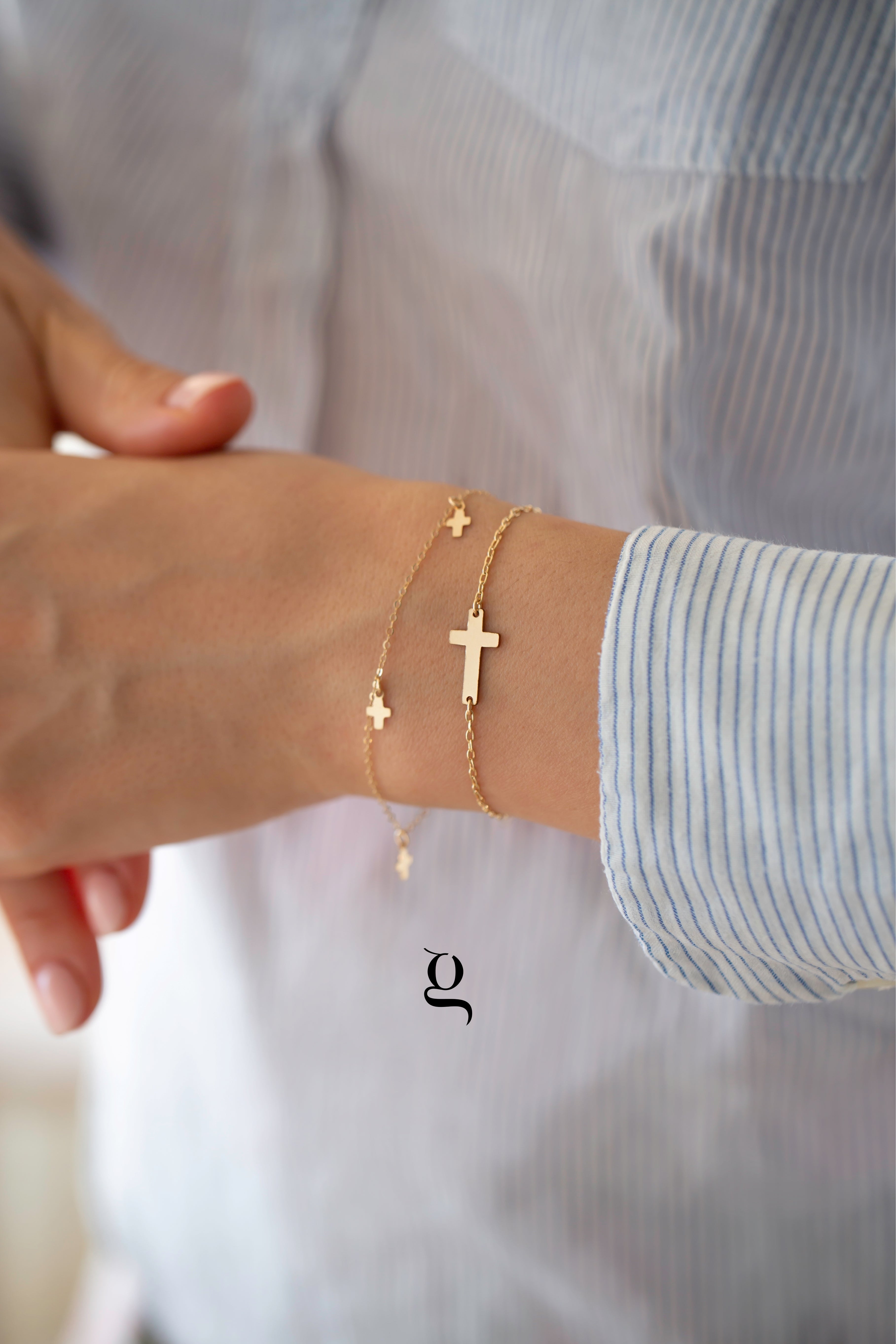 Cross Trio Bracelet - Goldside Jewelry