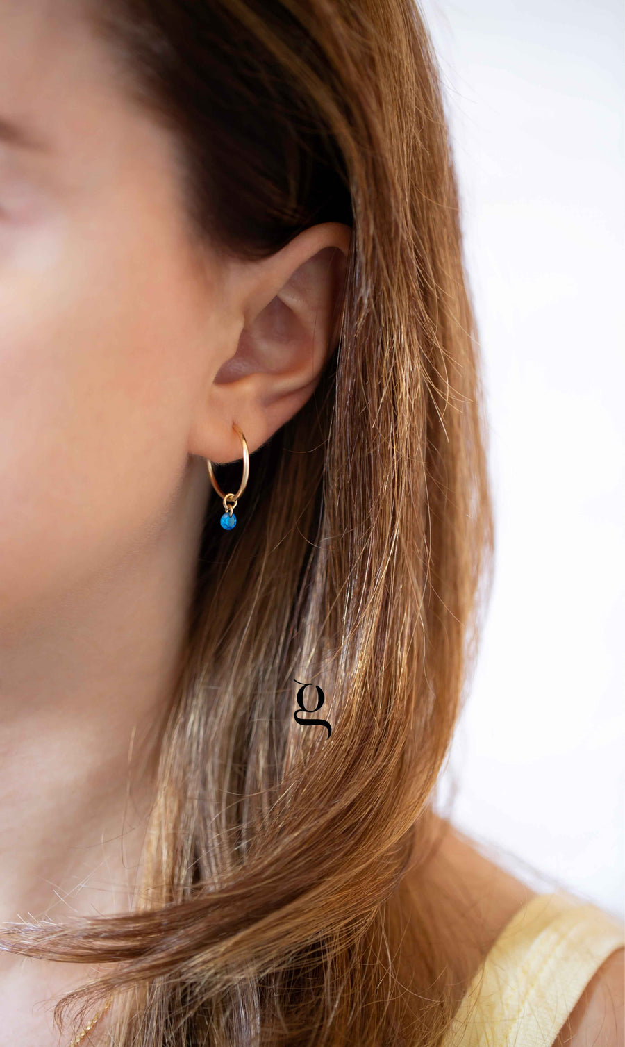 Hoop earrings with CZ stone