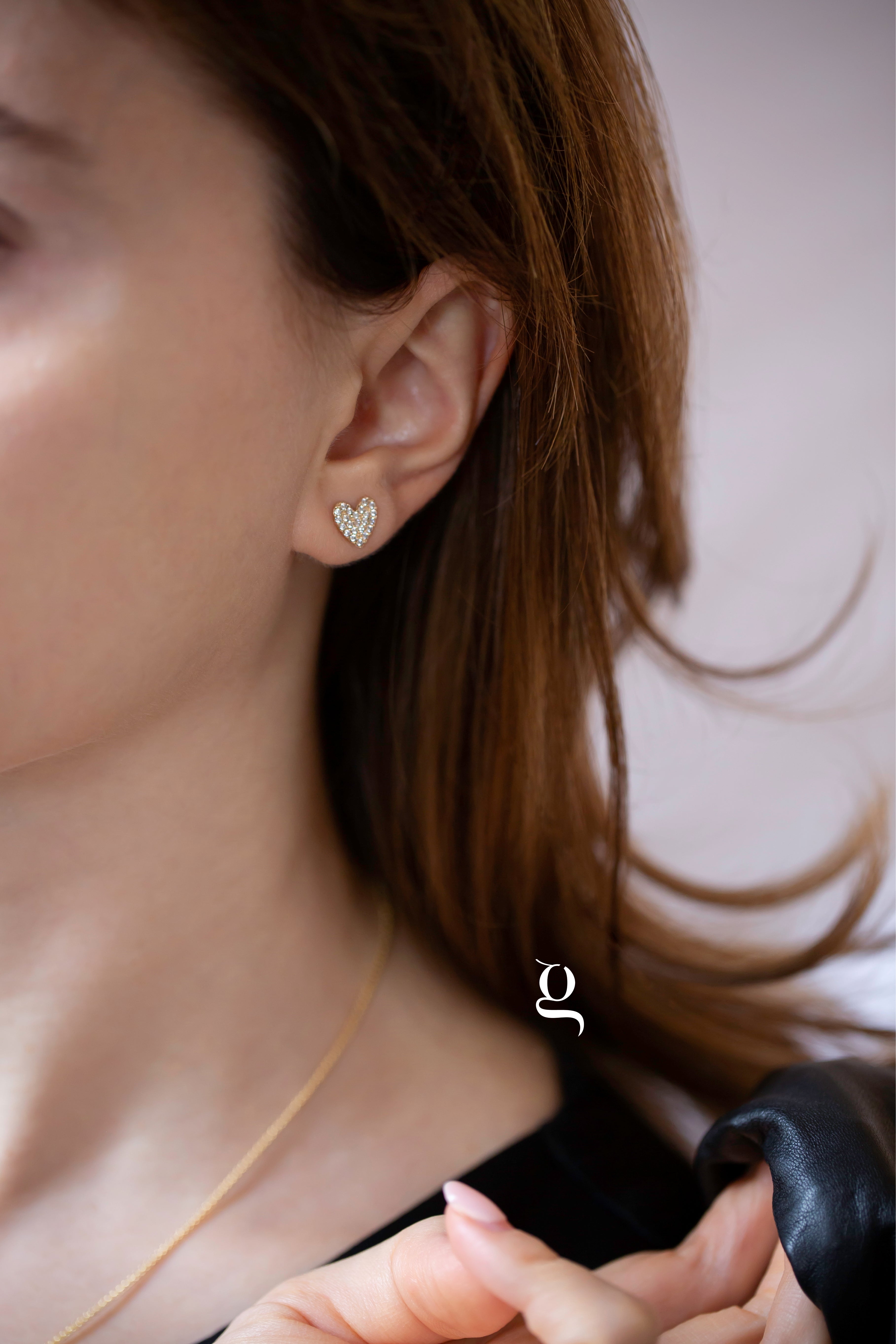 Sparkling Heart Earrings - Goldside Jewelry