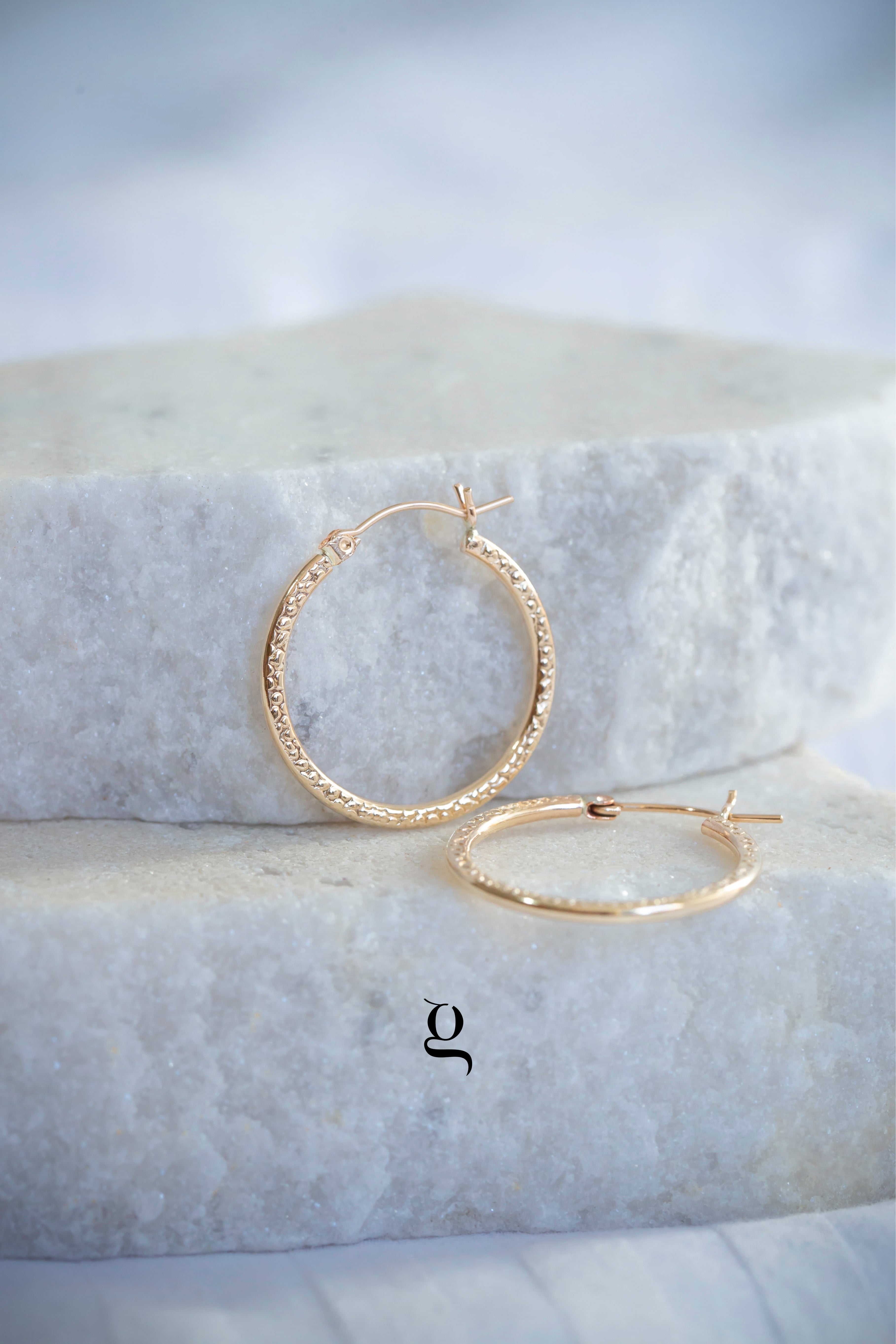 Textured Hoops - Goldside Jewelry