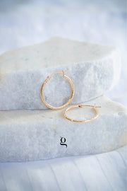 Textured Hoops - Goldside Jewelry