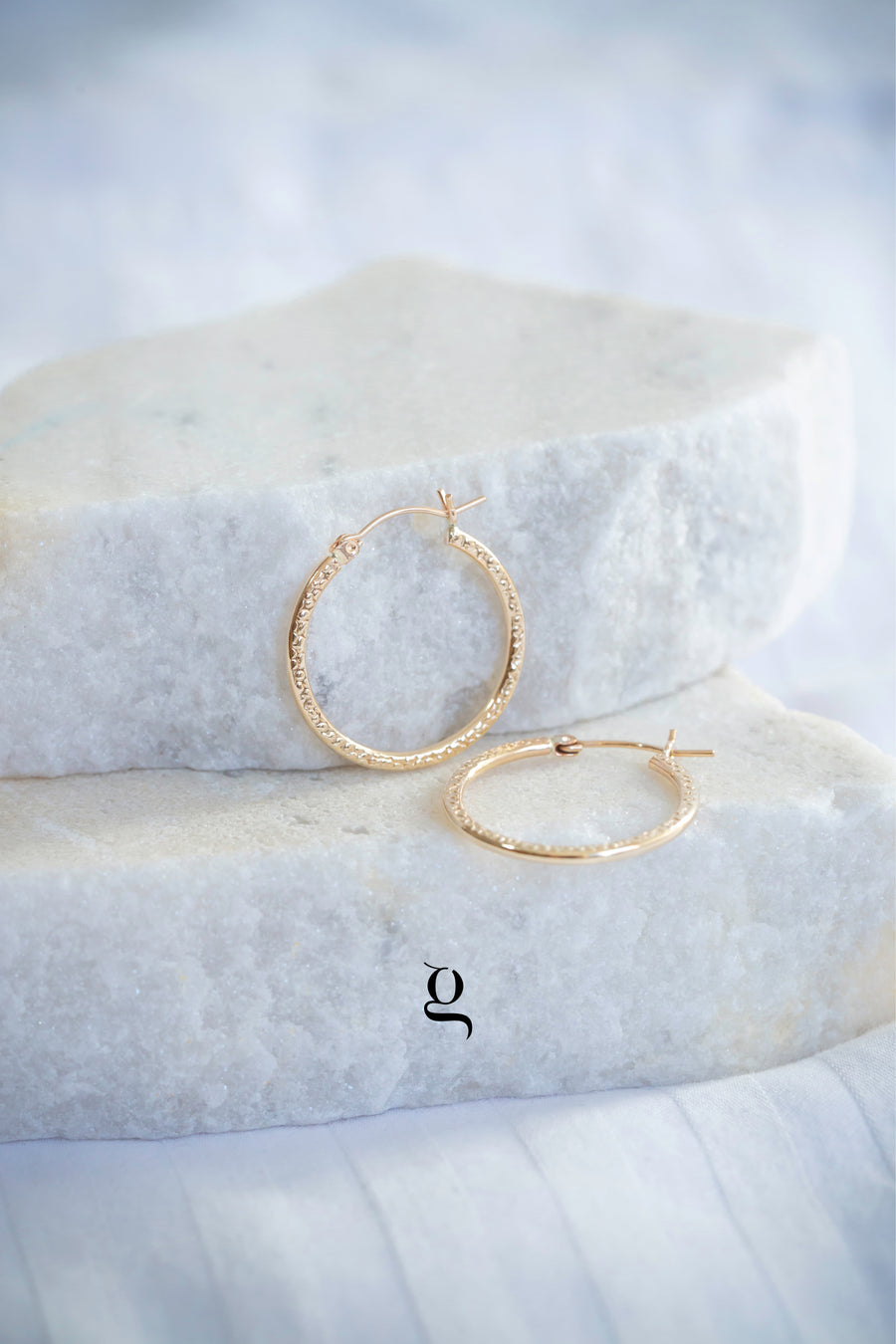 Textured Hoops - Goldside Jewelry