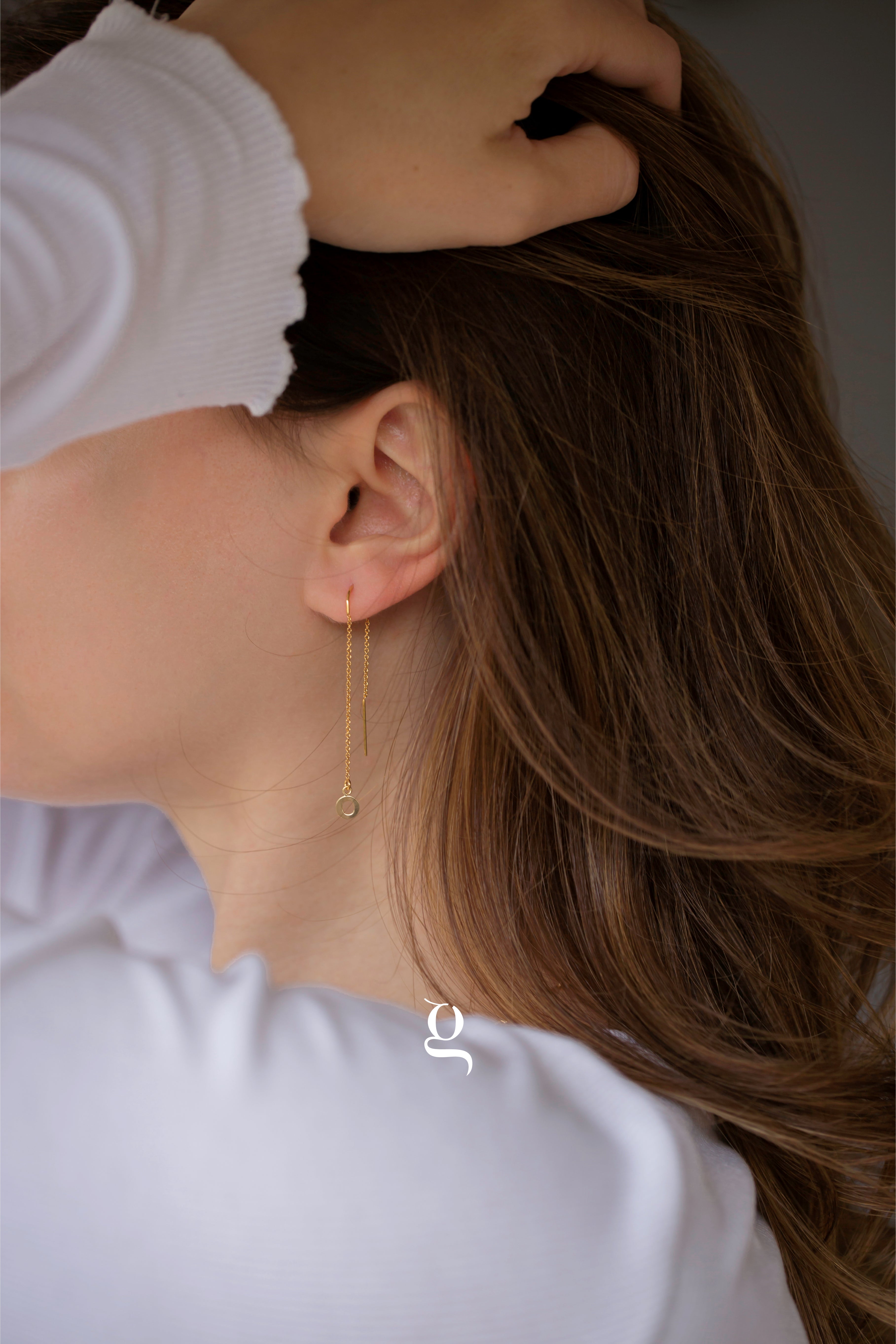 Initial Thread Earrings - Goldside Jewelry