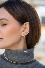 Thick Hoops with Month Stone