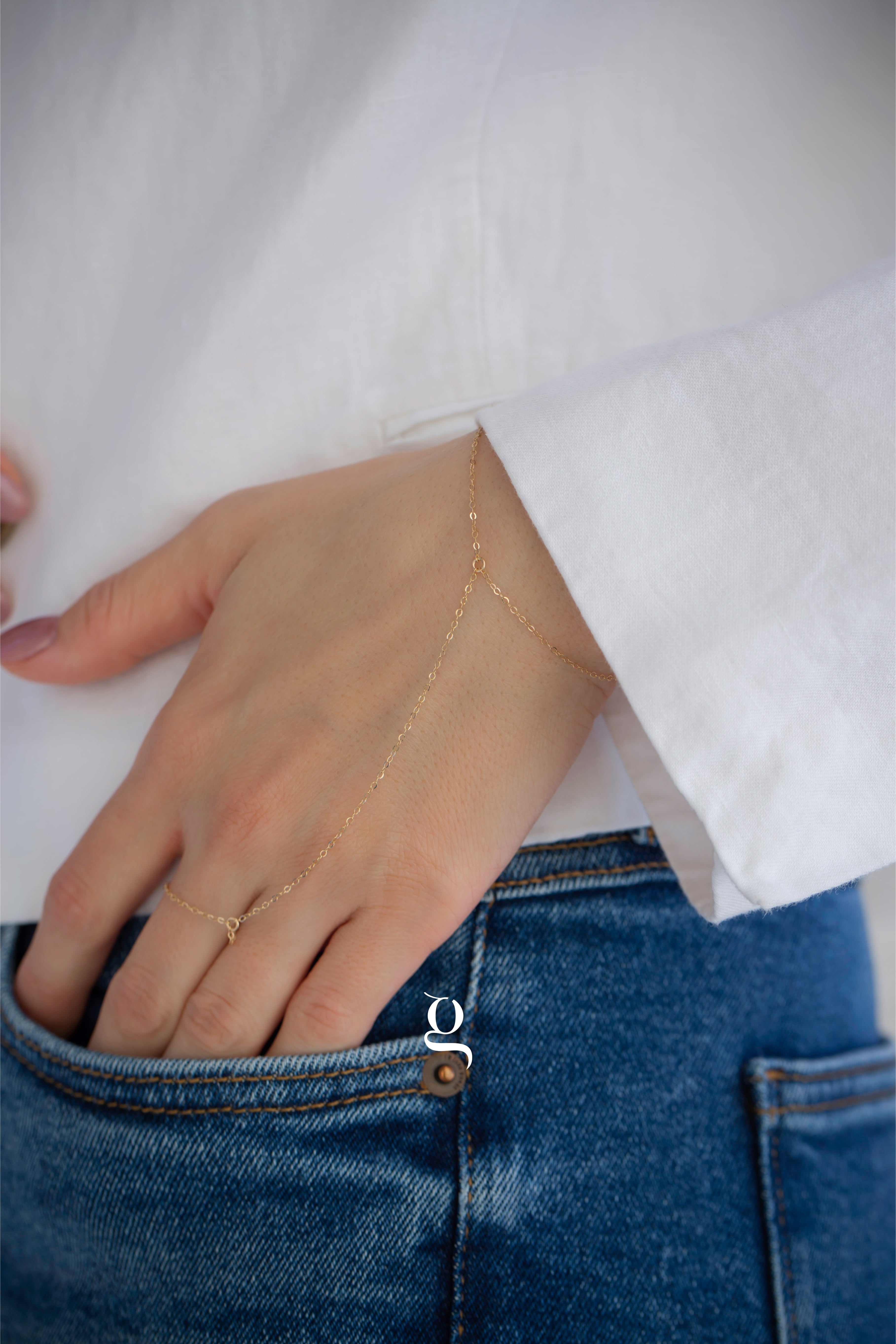Ava Hand Chain - Goldside Jewelry