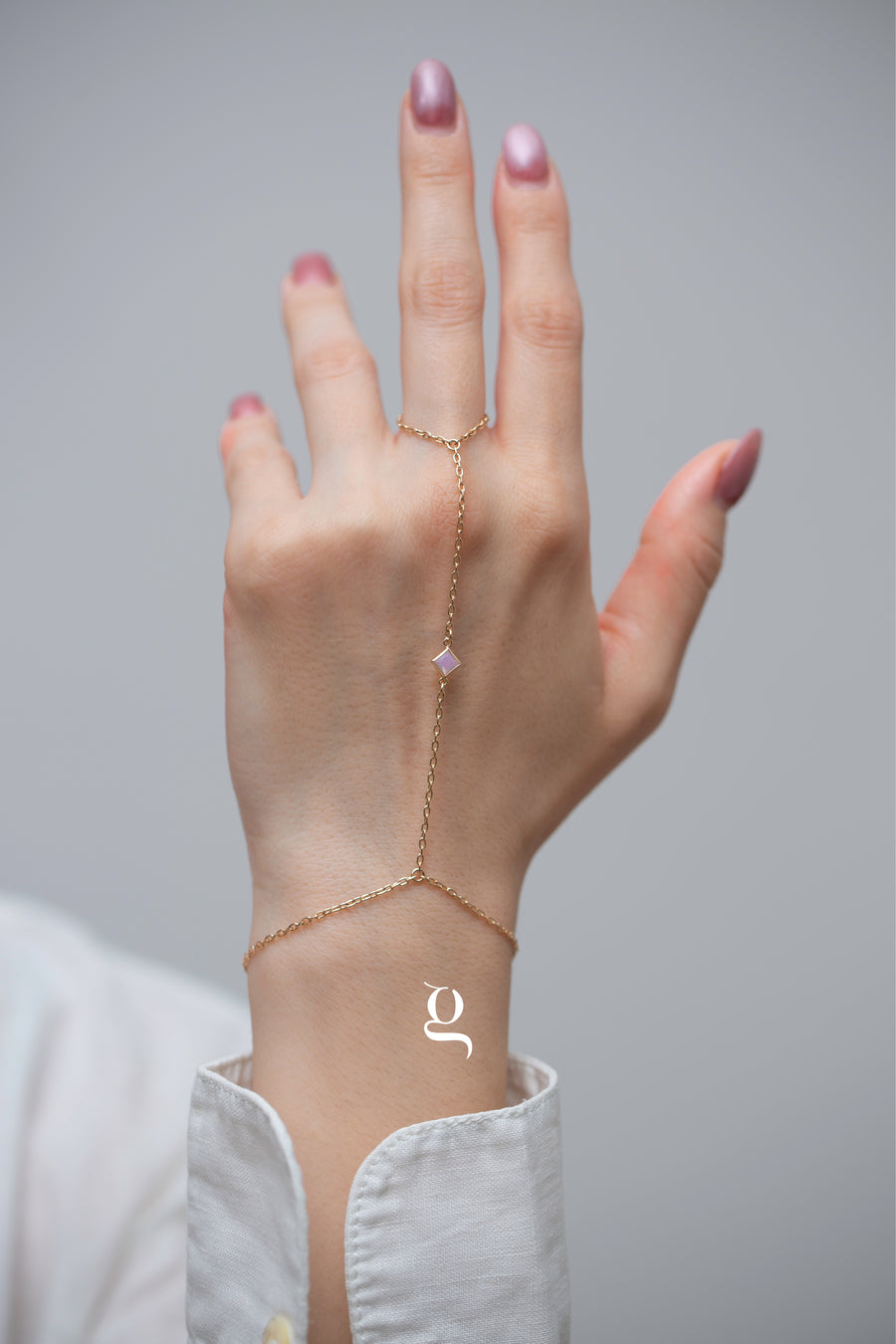 Opal Glow Hand Chain - Goldside Jewelry