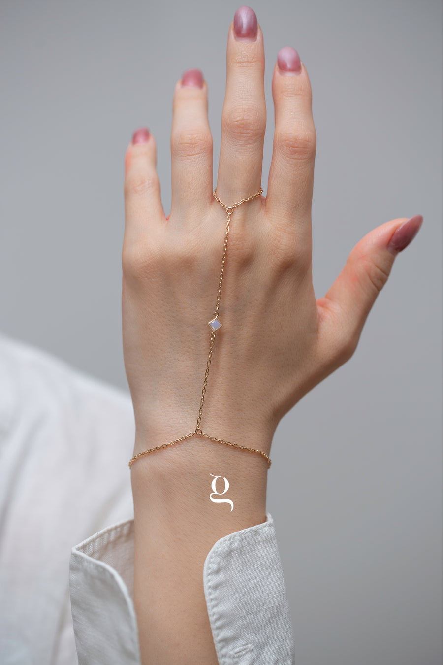 Opal Glow Hand Chain - Goldside Jewelry