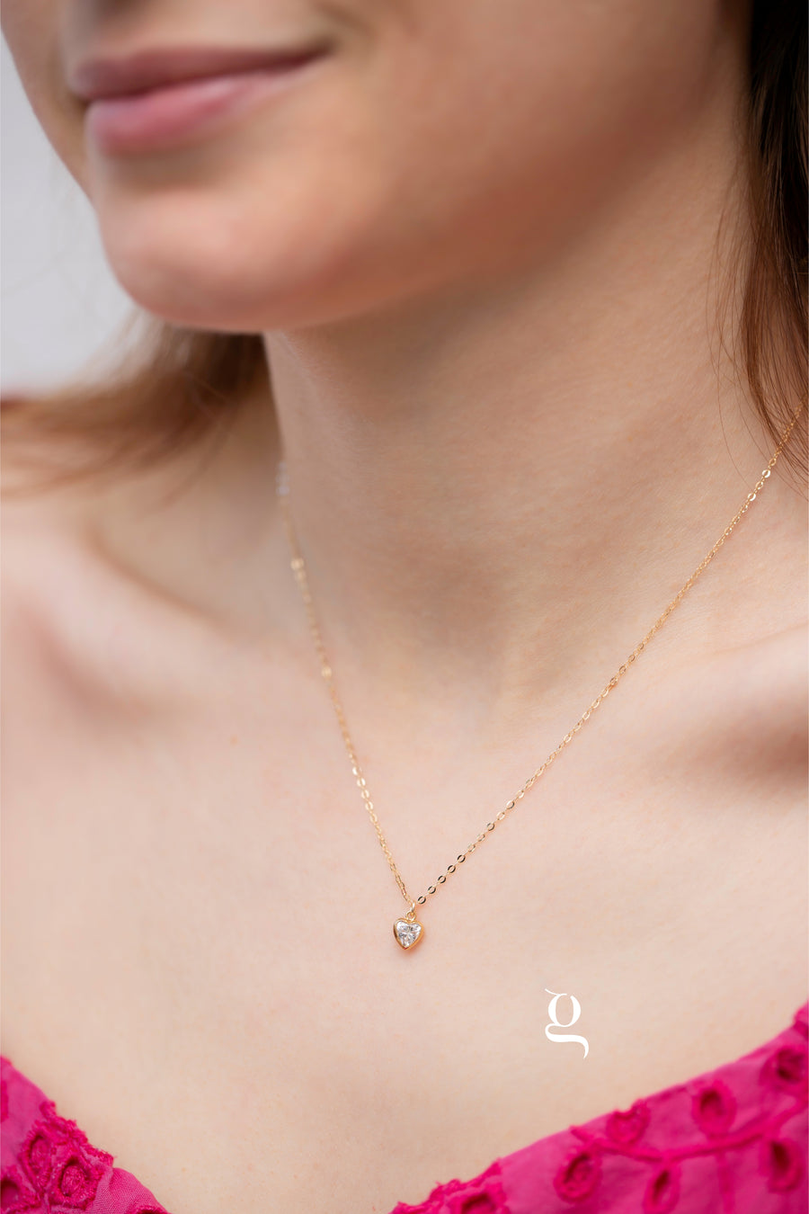 Sparkly Heart Necklace - Goldside Jewelry