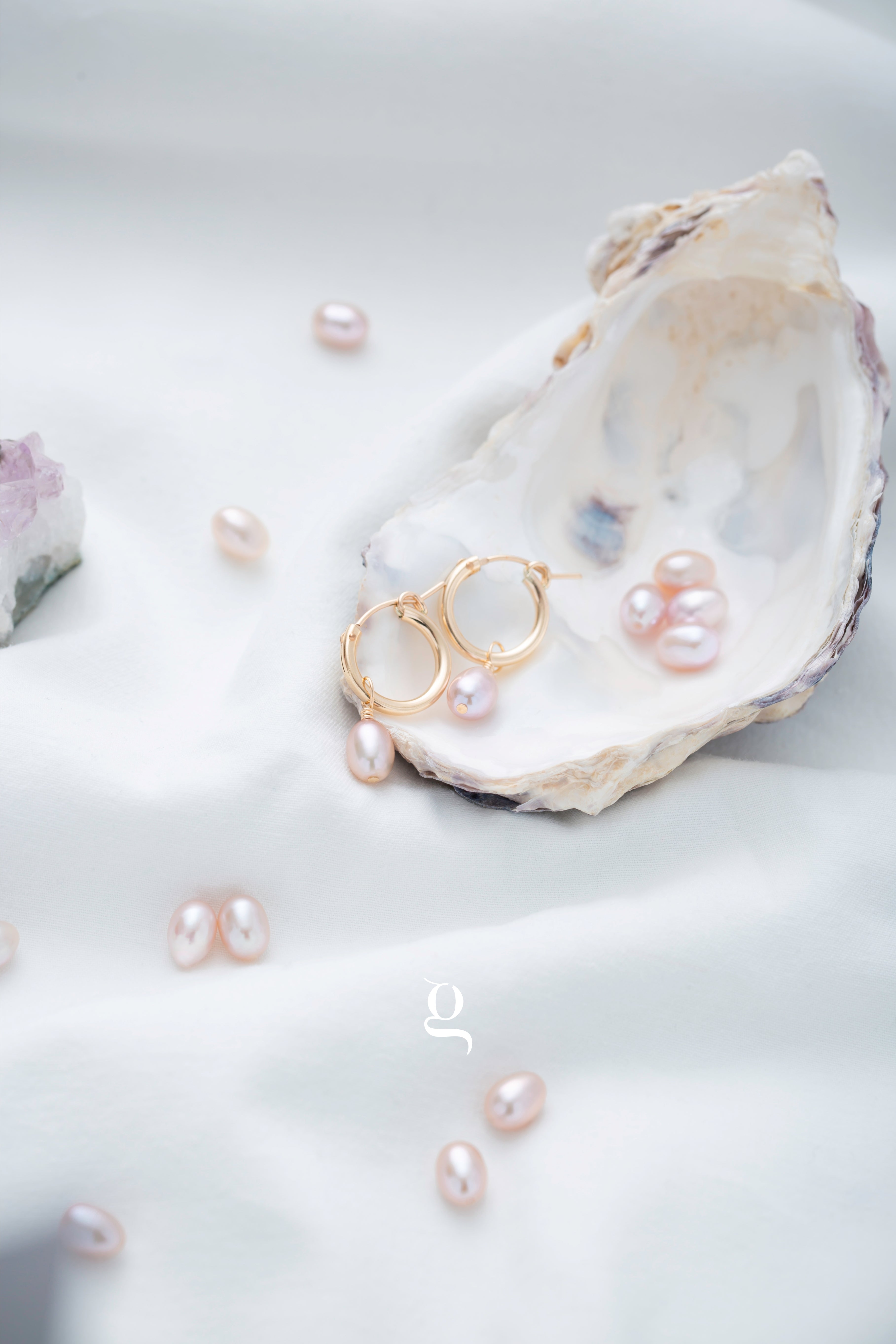 Aurielle Pearl Hoops - Goldside Jewelry