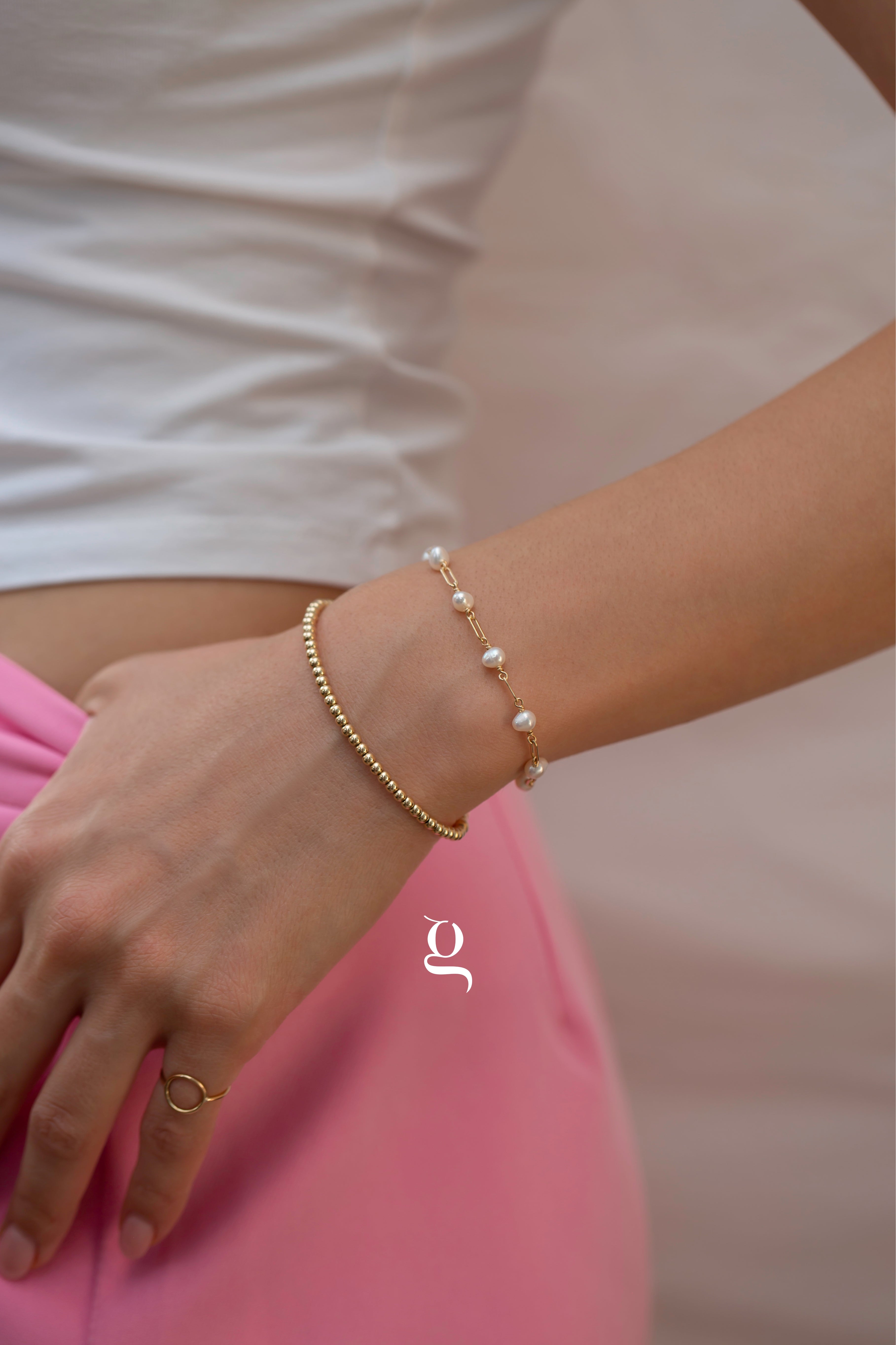 Pearl Link Bracelet - Goldside Jewelry