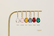 Pear Swarovski Hoops - Goldside Jewelry