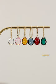 Pear Swarovski Hoops - Goldside Jewelry