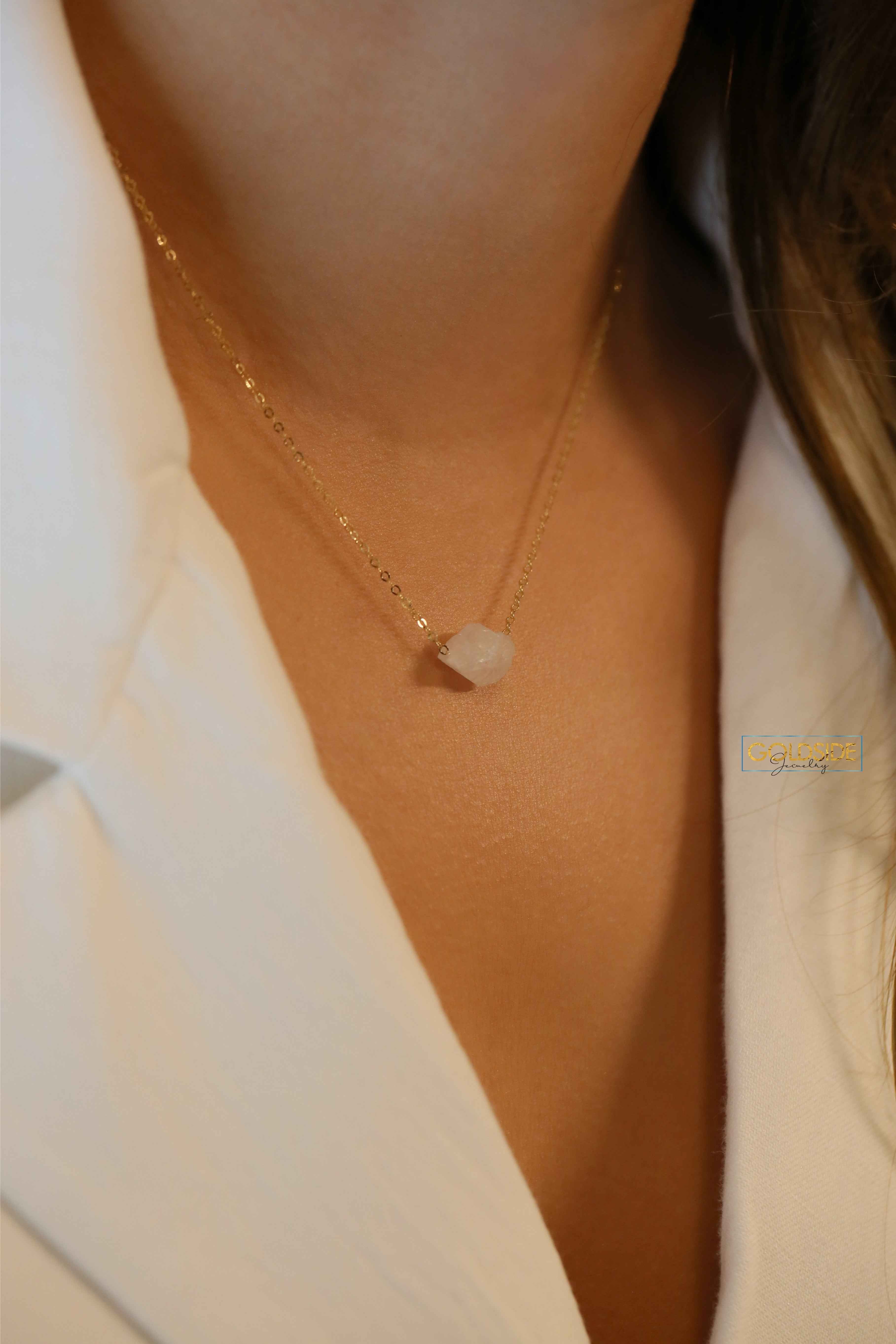 Raw Moonstone Necklace