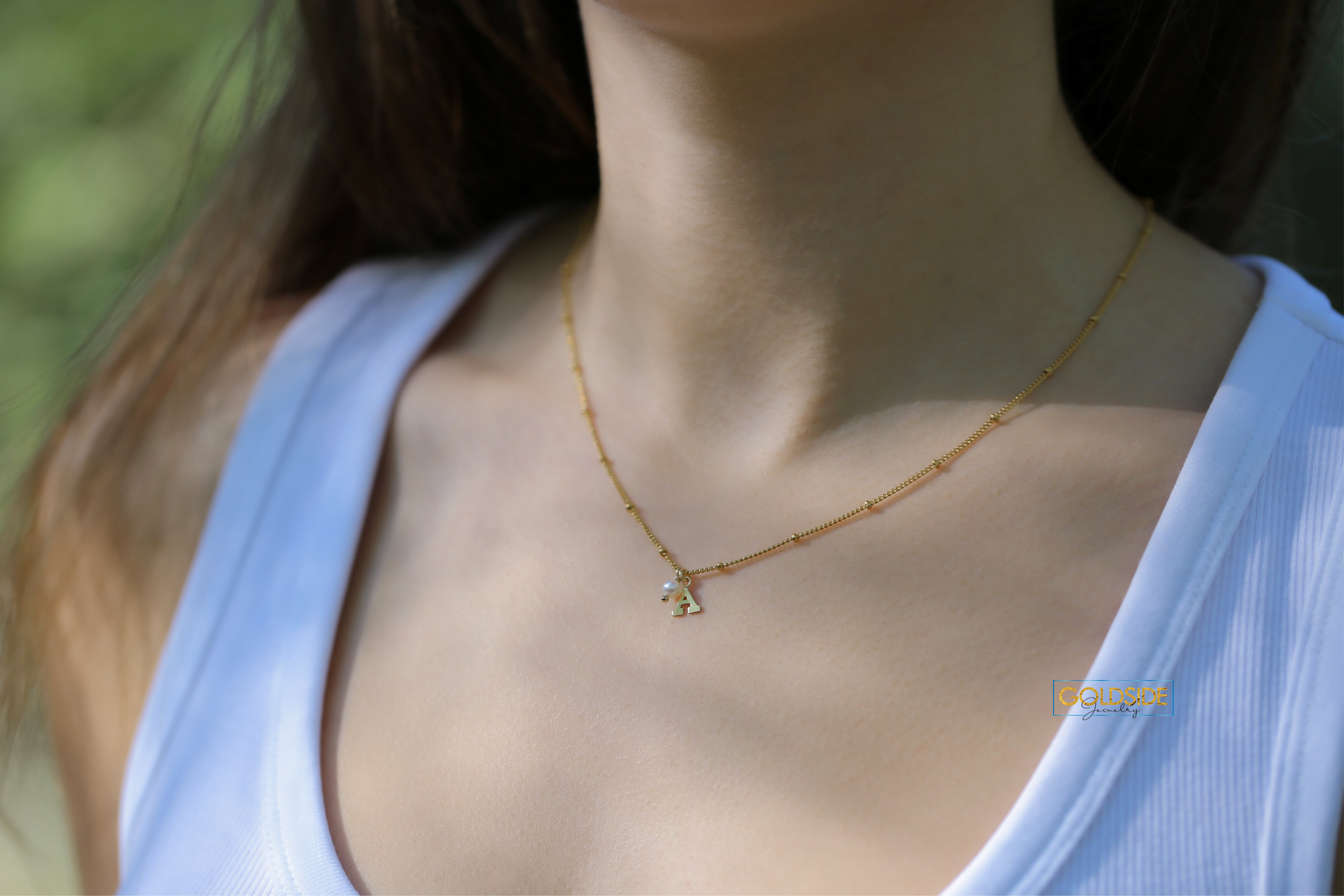 Dainty Initial Necklace - Goldside Jewelry
