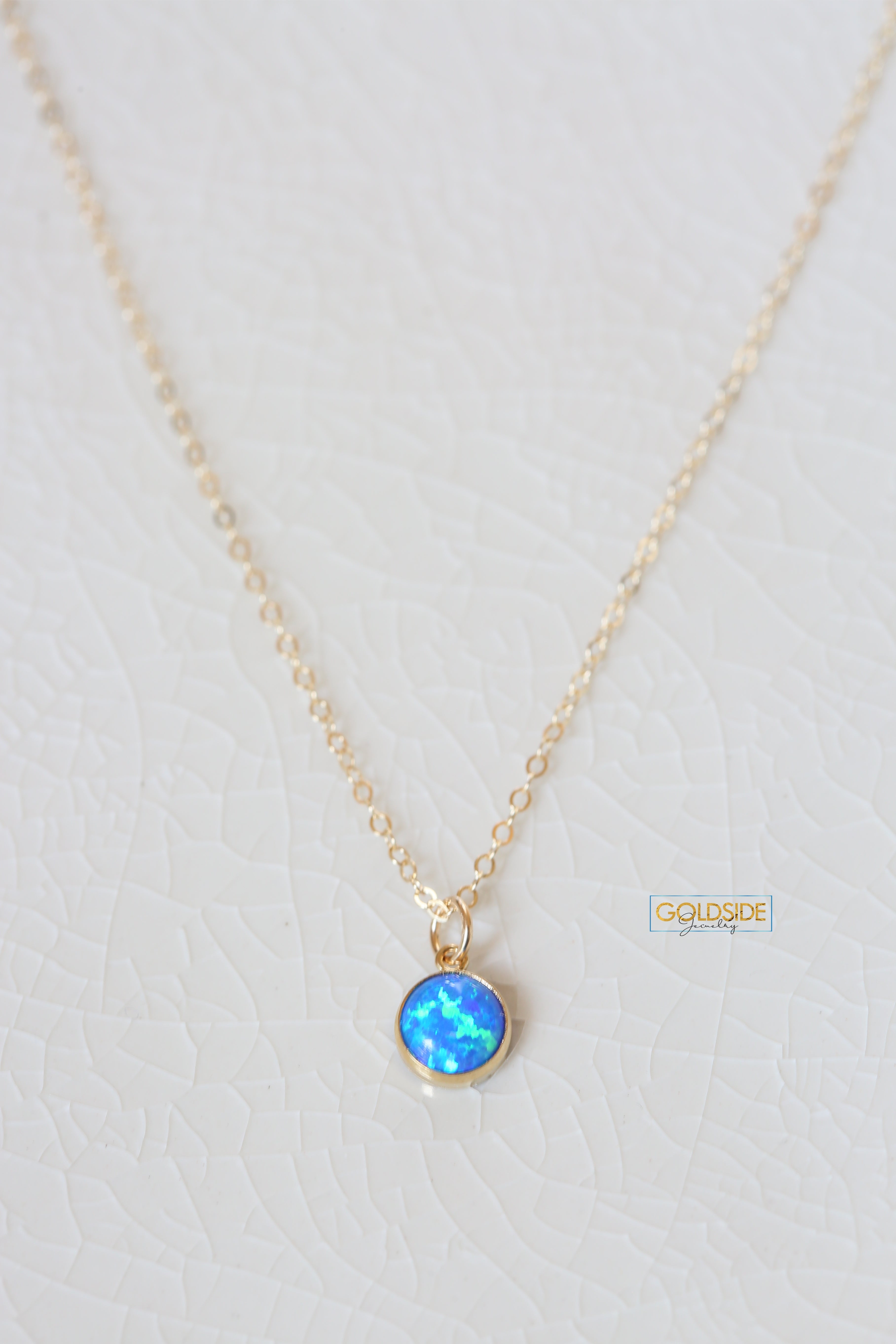 Blue Opal Necklace - Goldside Jewelry
