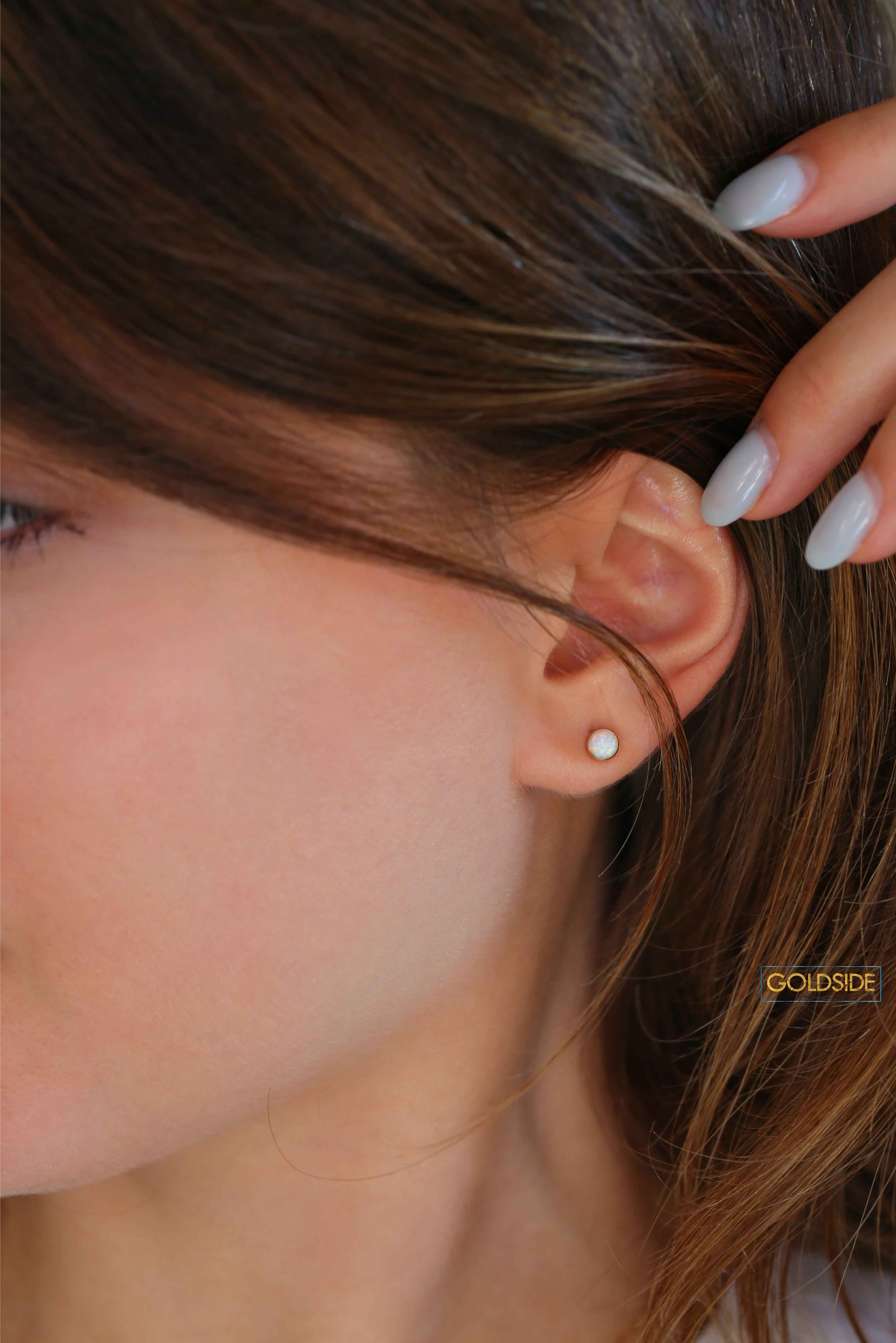 White Opal Earrings