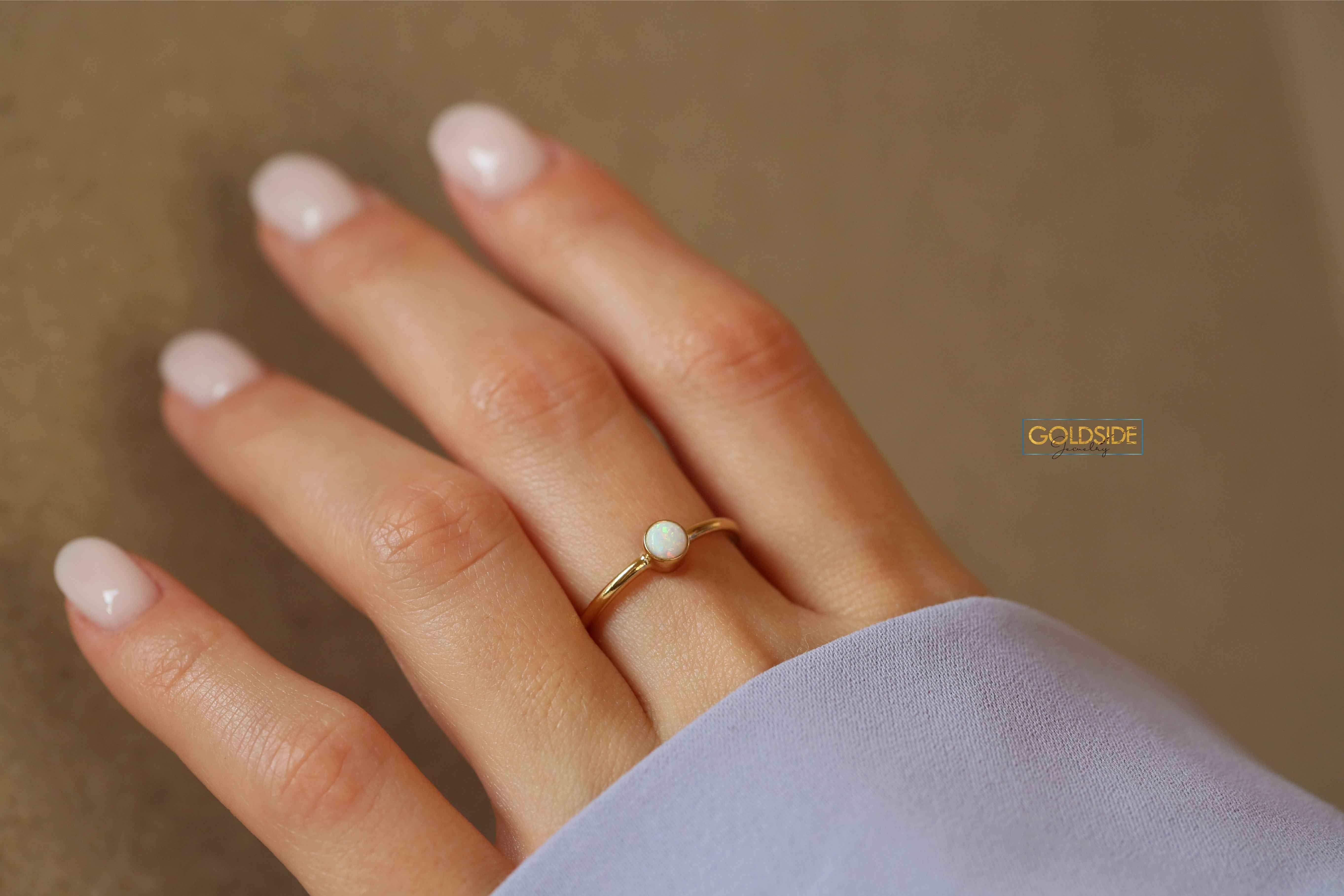 White Opal Ring