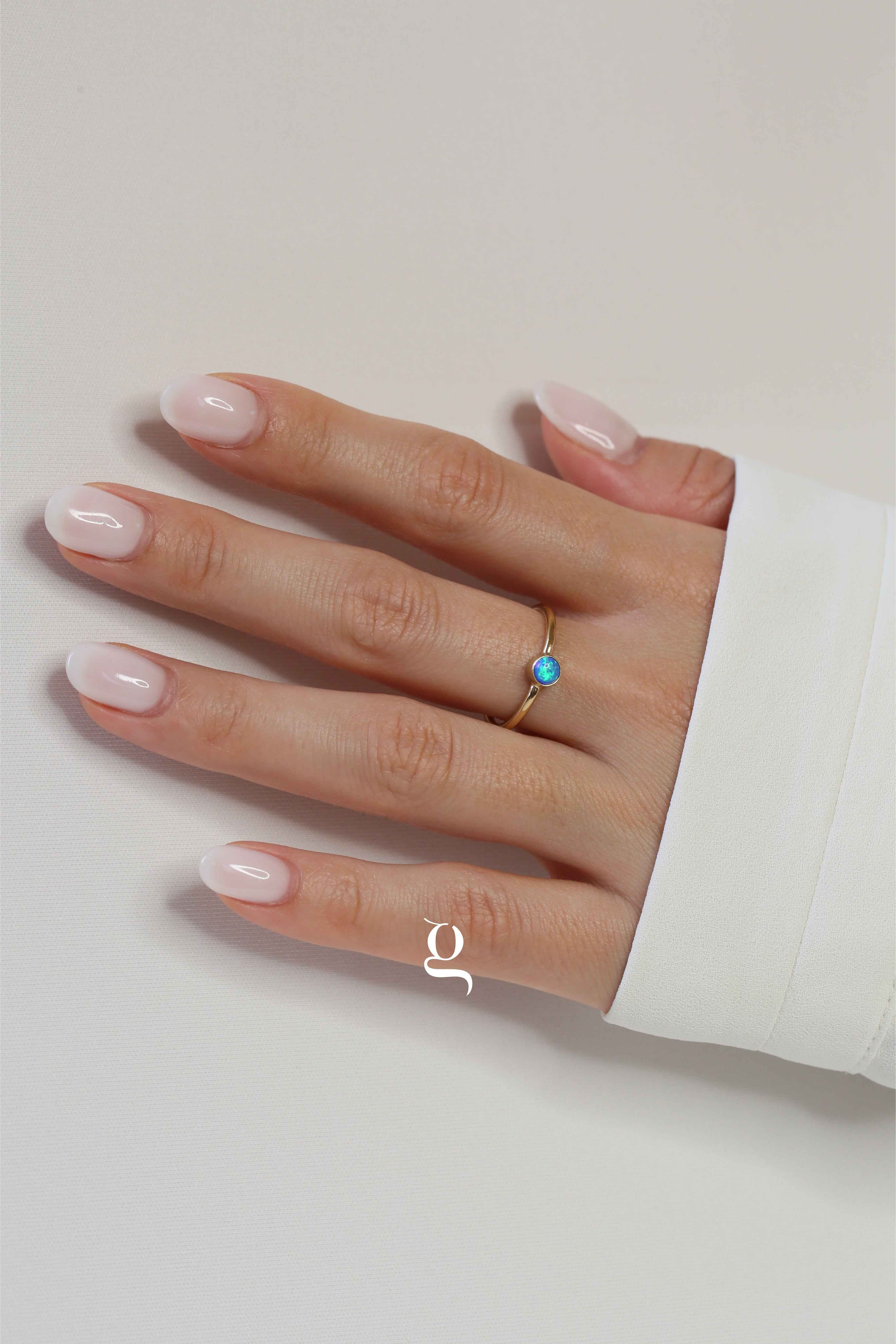 Blue Opal Ring