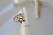 Thick Hoops with Month Stone