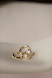 Thick Hoops With Pearl