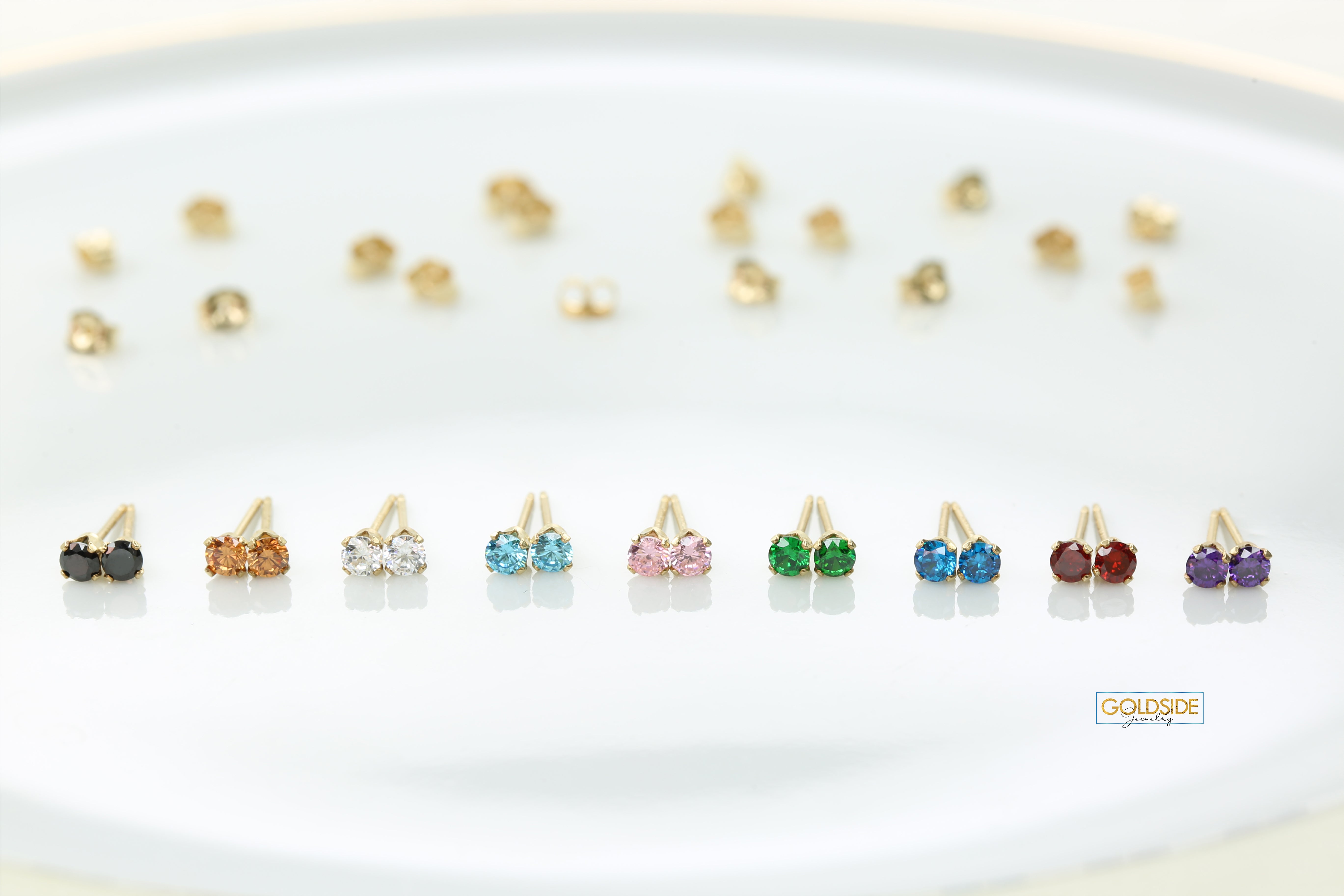 CZ Stone Earrings - Goldside Jewelry