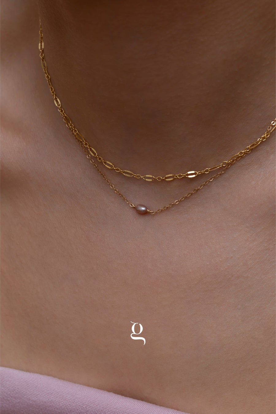 Double Chain Pearl Necklace