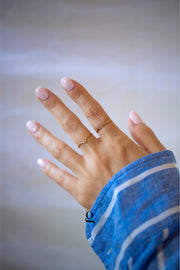 Chevron Ring With Stone