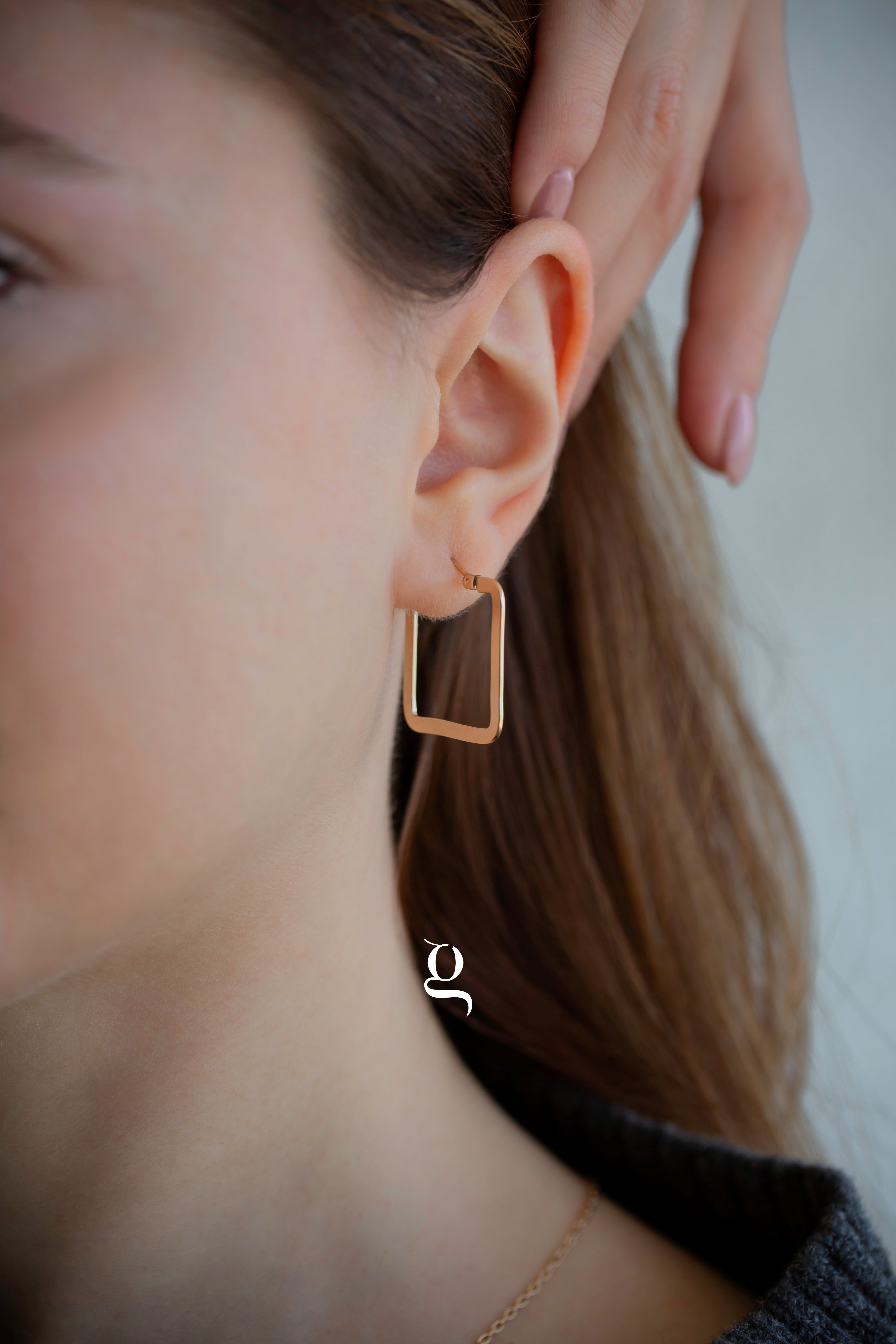 Flat Square Earrings