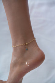 Paperclip Chain with Birthstone Anklet