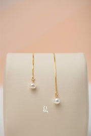 Sia Threader Pearl Earrings