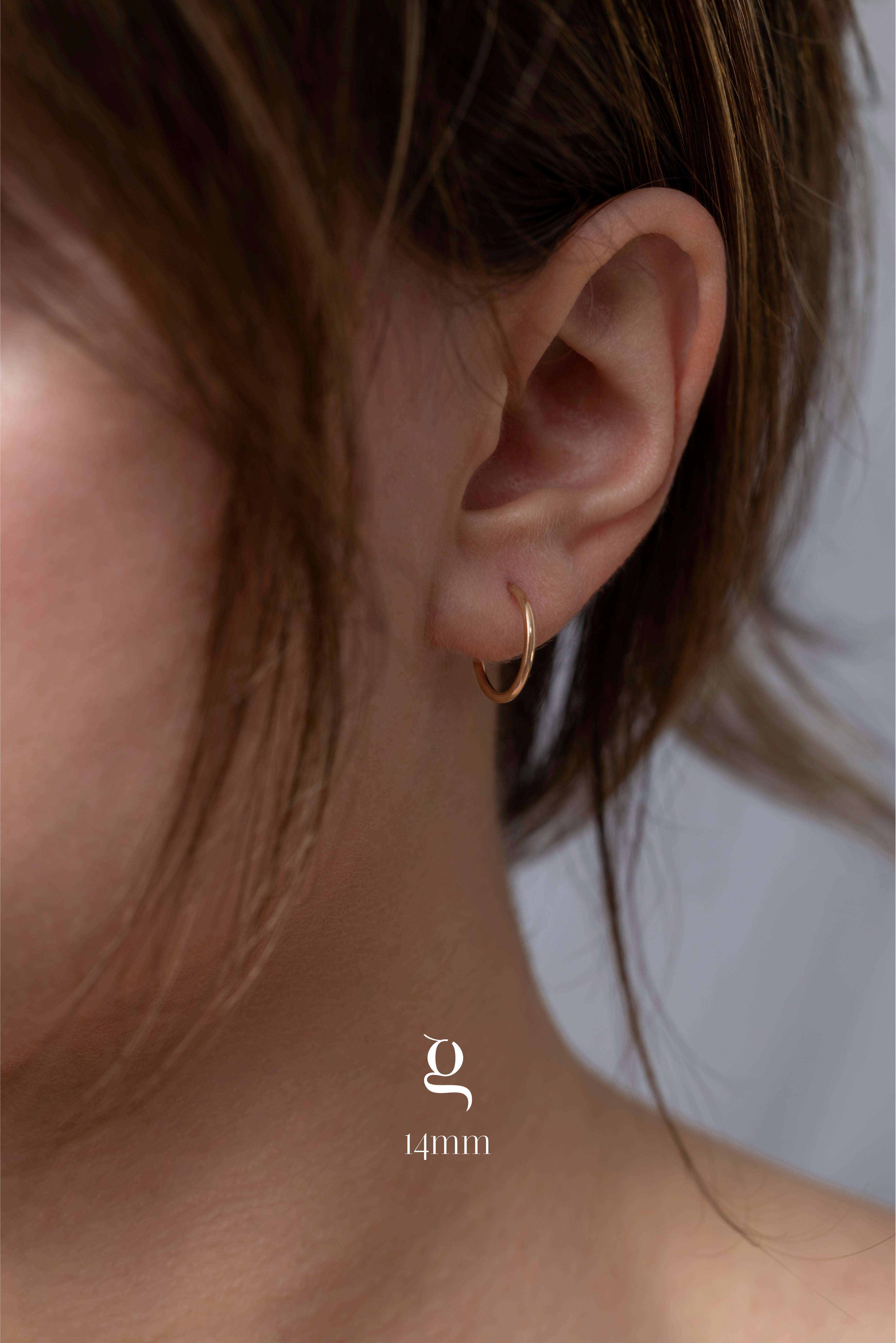 Initial Charm Hoop Earrings