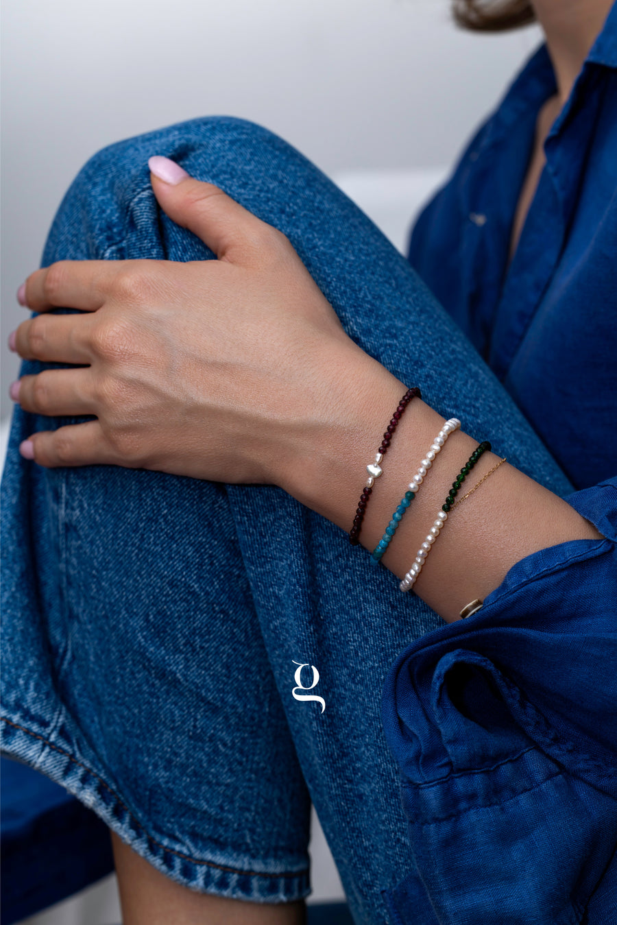 Natural Stones & Freshwater Pearls Beaded Bracelet