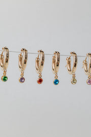 Thick Hoops with Month Stone