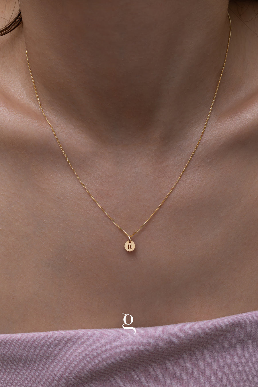 Tiny Initial Drop Necklace