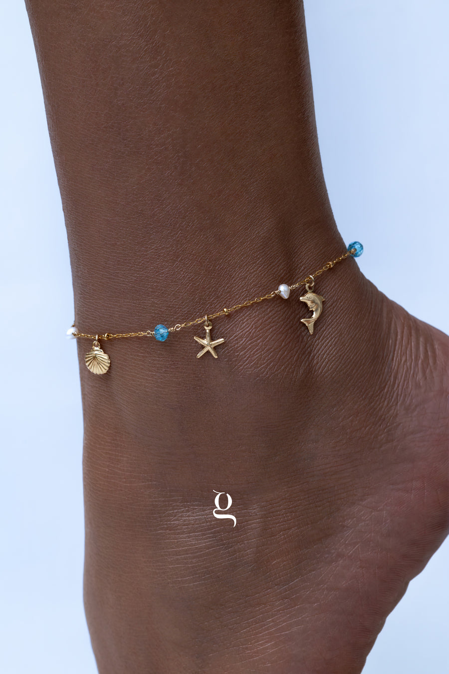 Ocean Charm Gold Anklet
