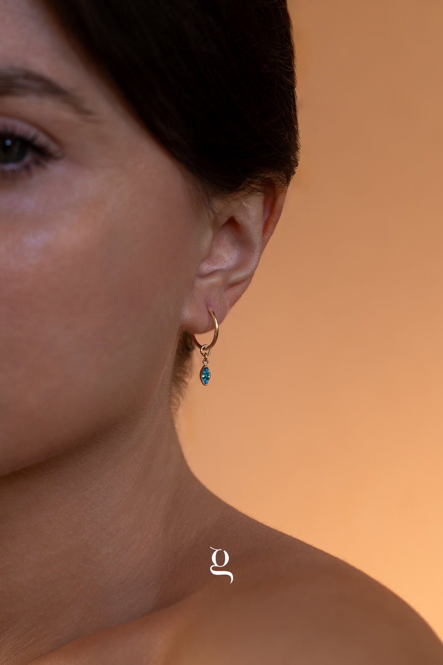 Marquise Birthstone Hoops