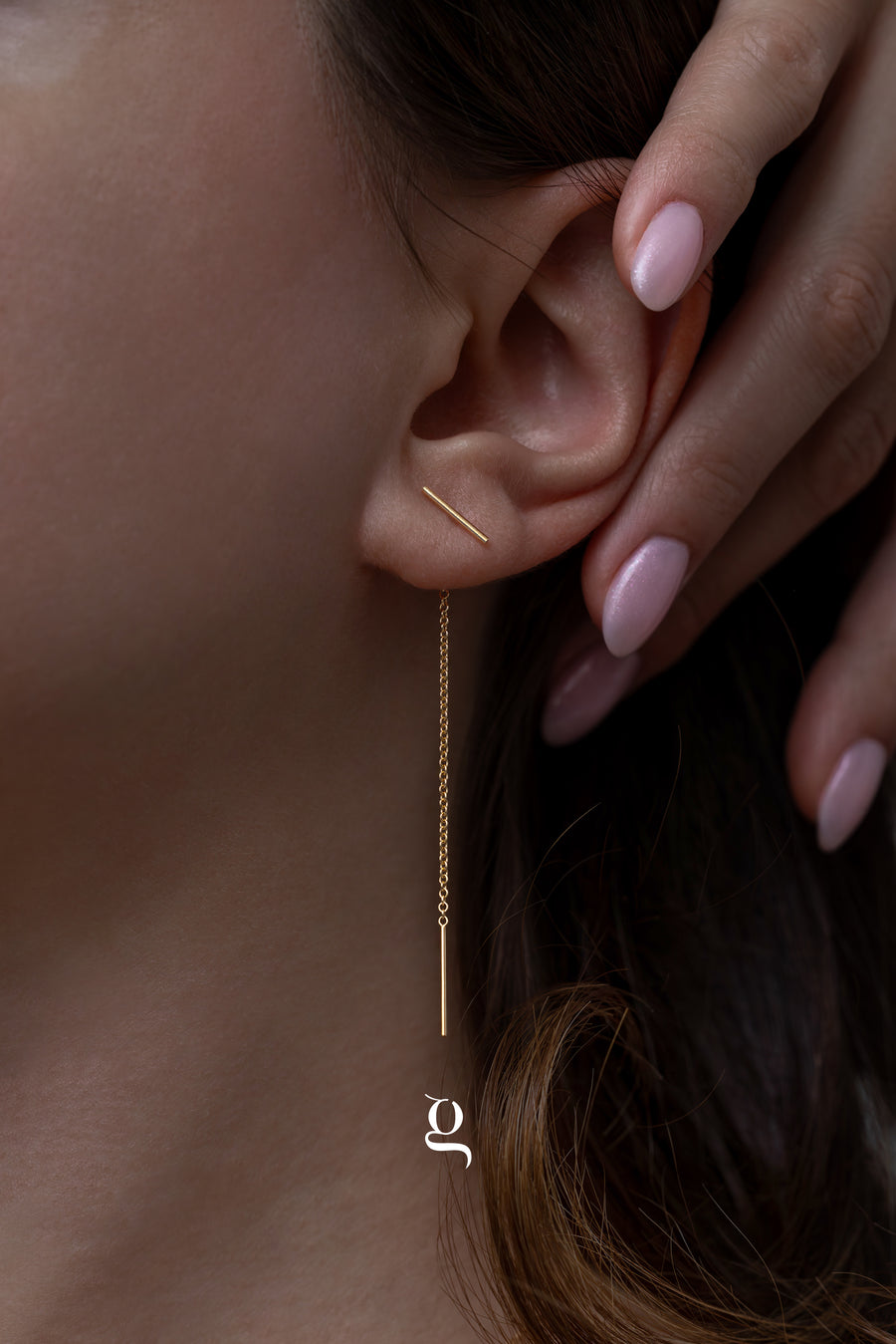 Minimalist Gold Threader Bar Earrings