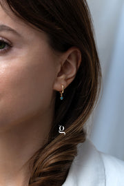 Thick Hoops with Month Stone
