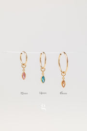 Marquise Birthstone Hoops