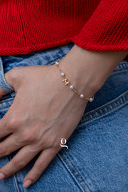 Personalized Initial Pearl Bracelet