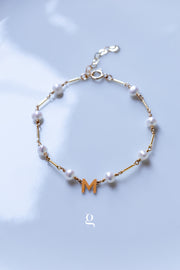 Personalized Initial Pearl Bracelet